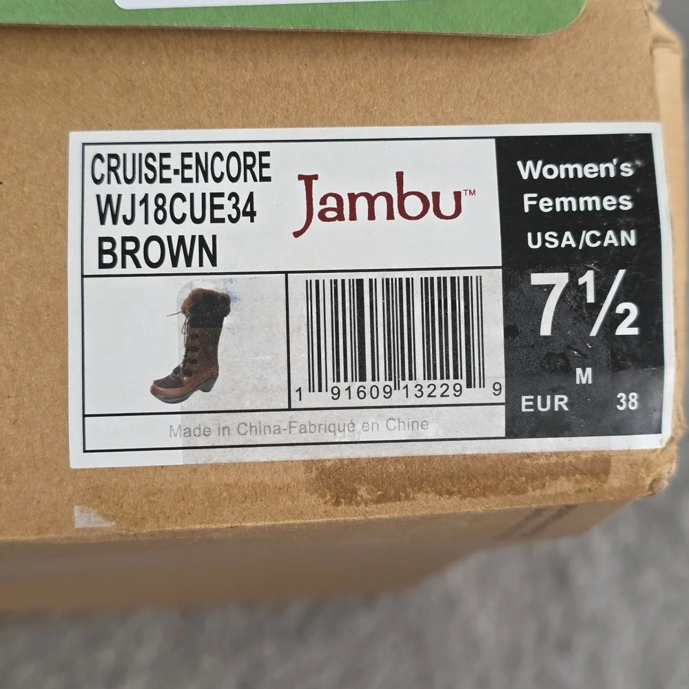 Jambu Cruise Encore Leather Suede‎ Lace Up Wedge Snow Boots Women's 7.5 NEW